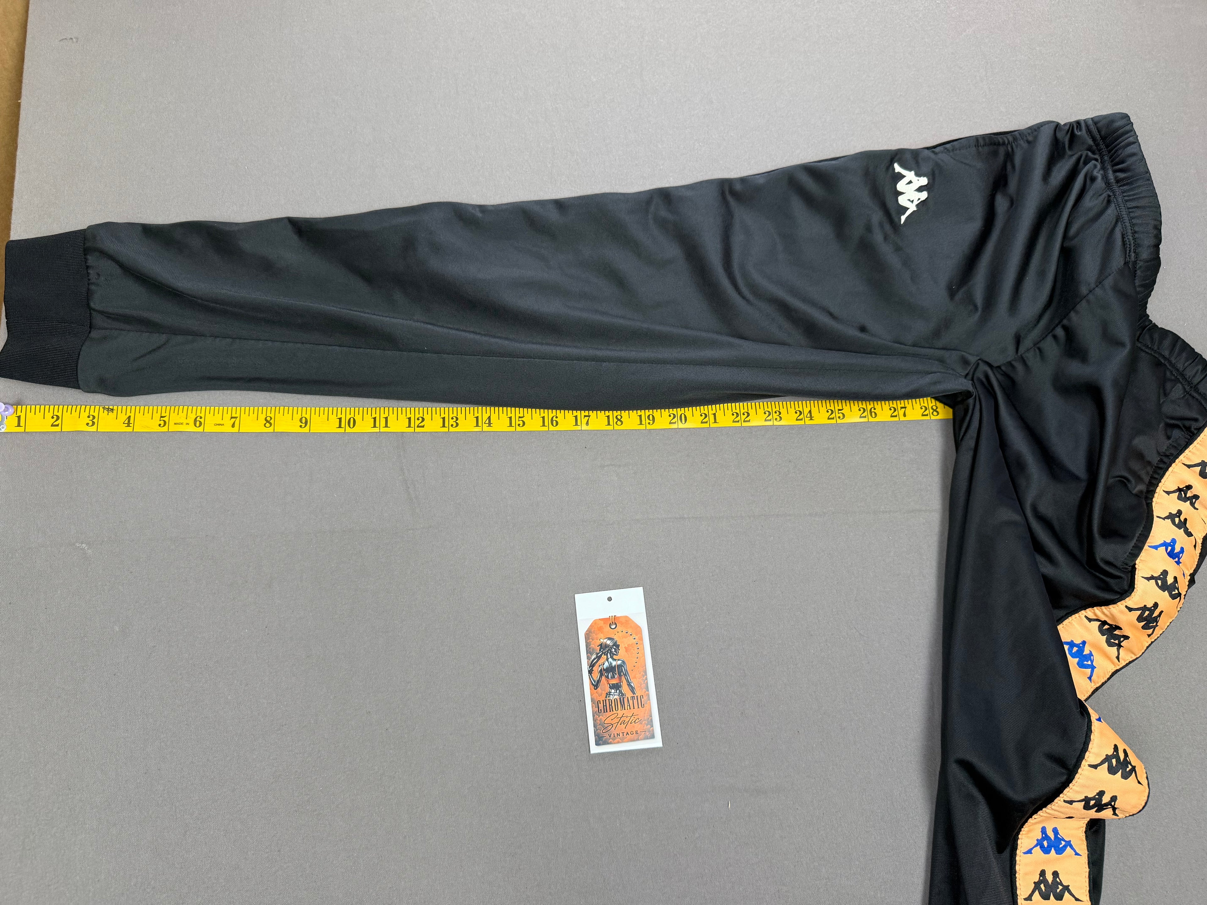 Vintage Kappa Black Soccer Warm-Up Track Pants