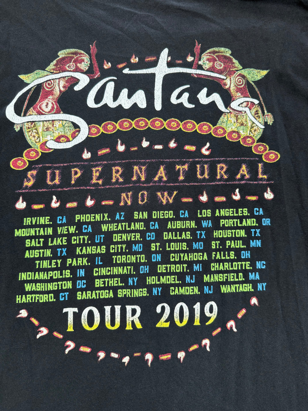 Vintage 2019 Santana Supernatural Now Tour T-Shirt