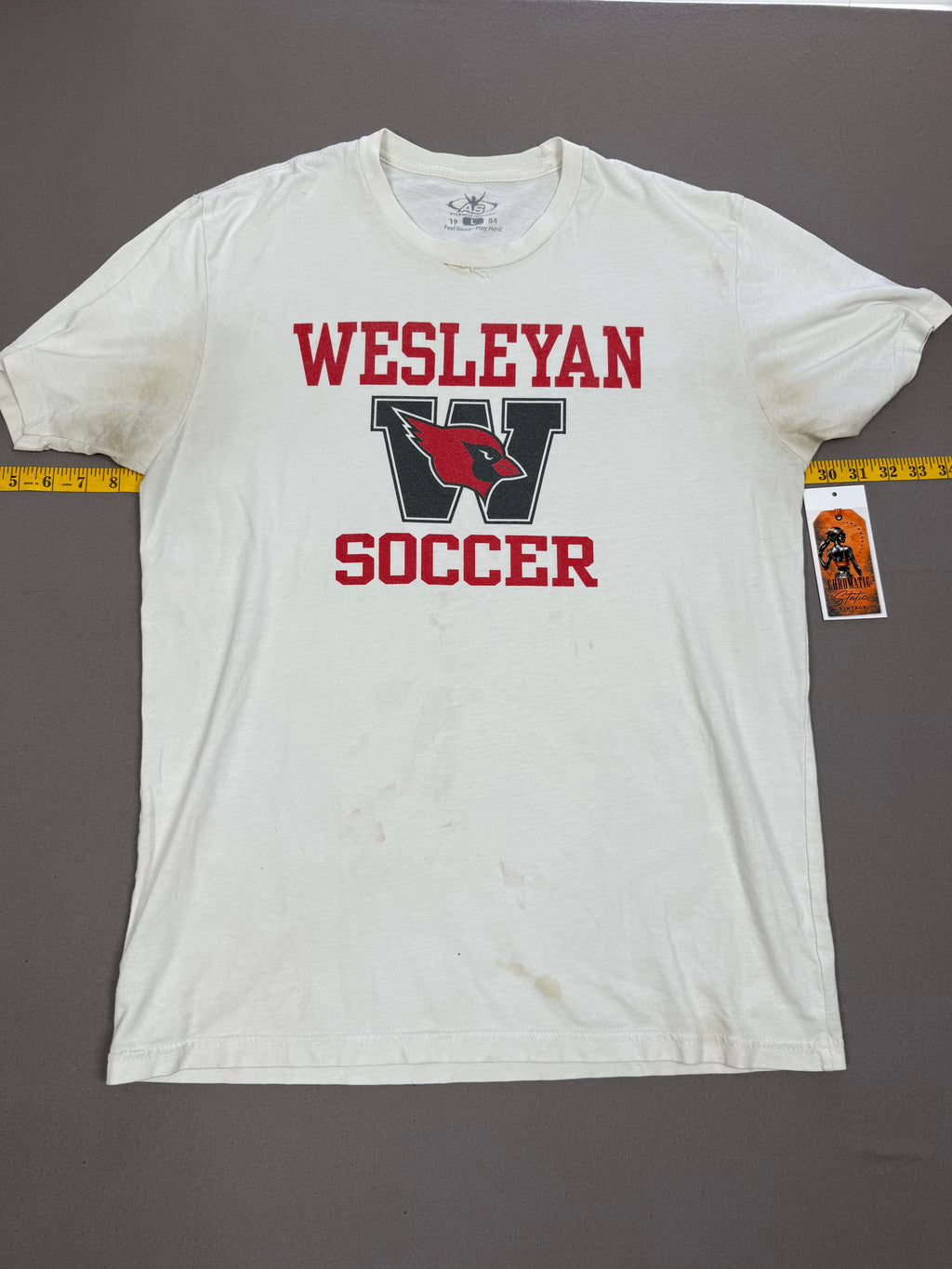 Vintage Wesleyan Soccer Cardinal Graphic T-Shirt