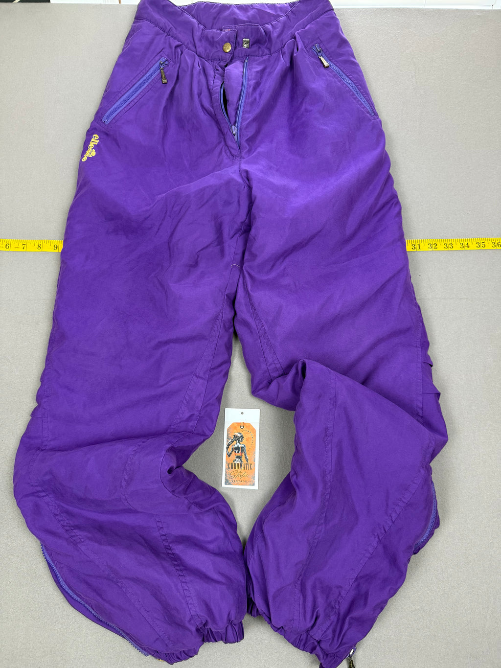 Vintage Ellesse Purple Insulated Thermolite Ski Pants