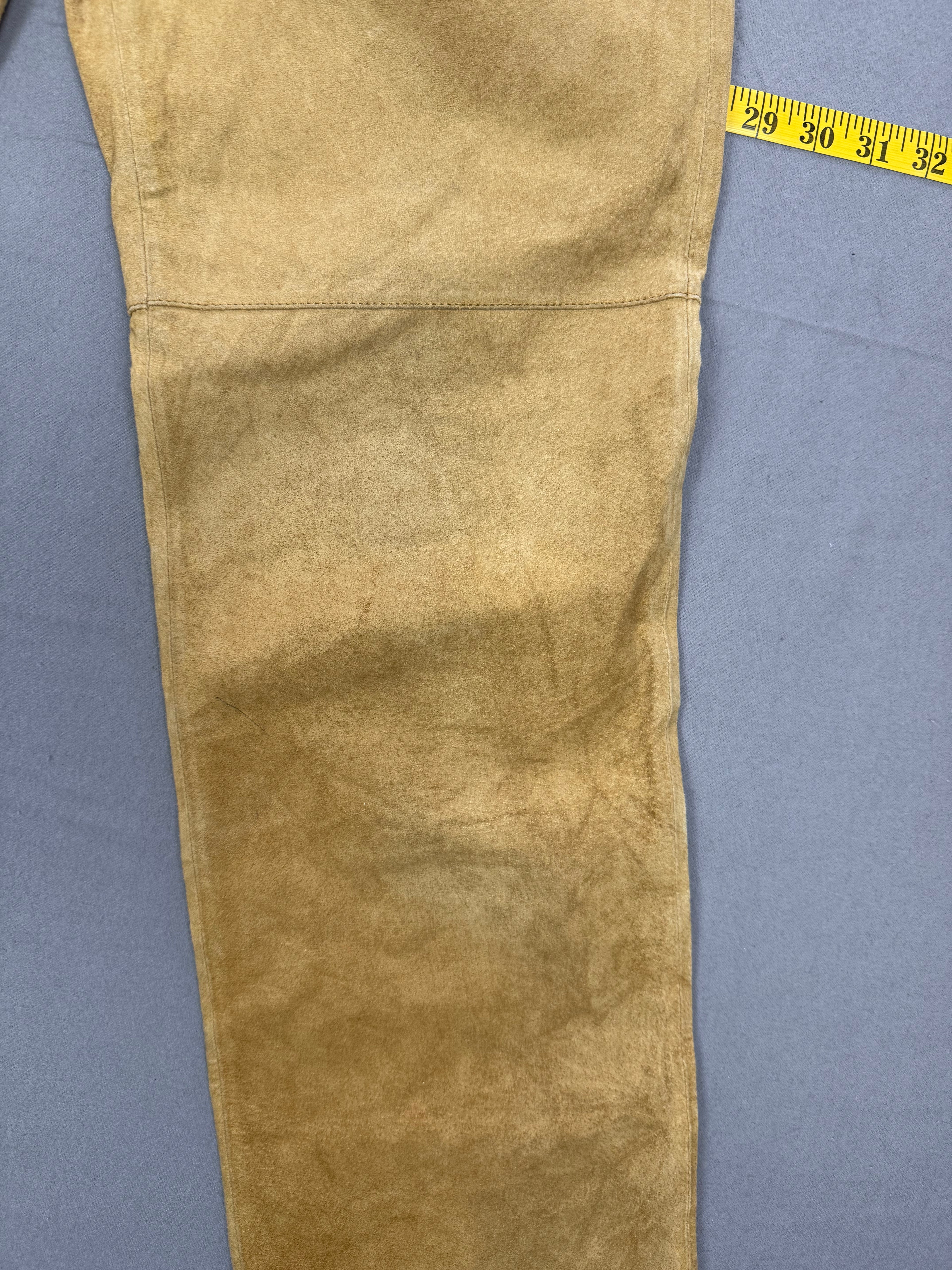 Vintage Newport News Tan Nubuck Suede Leather Pants