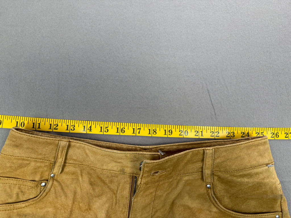 Vintage Newport News Tan Nubuck Suede Leather Pants
