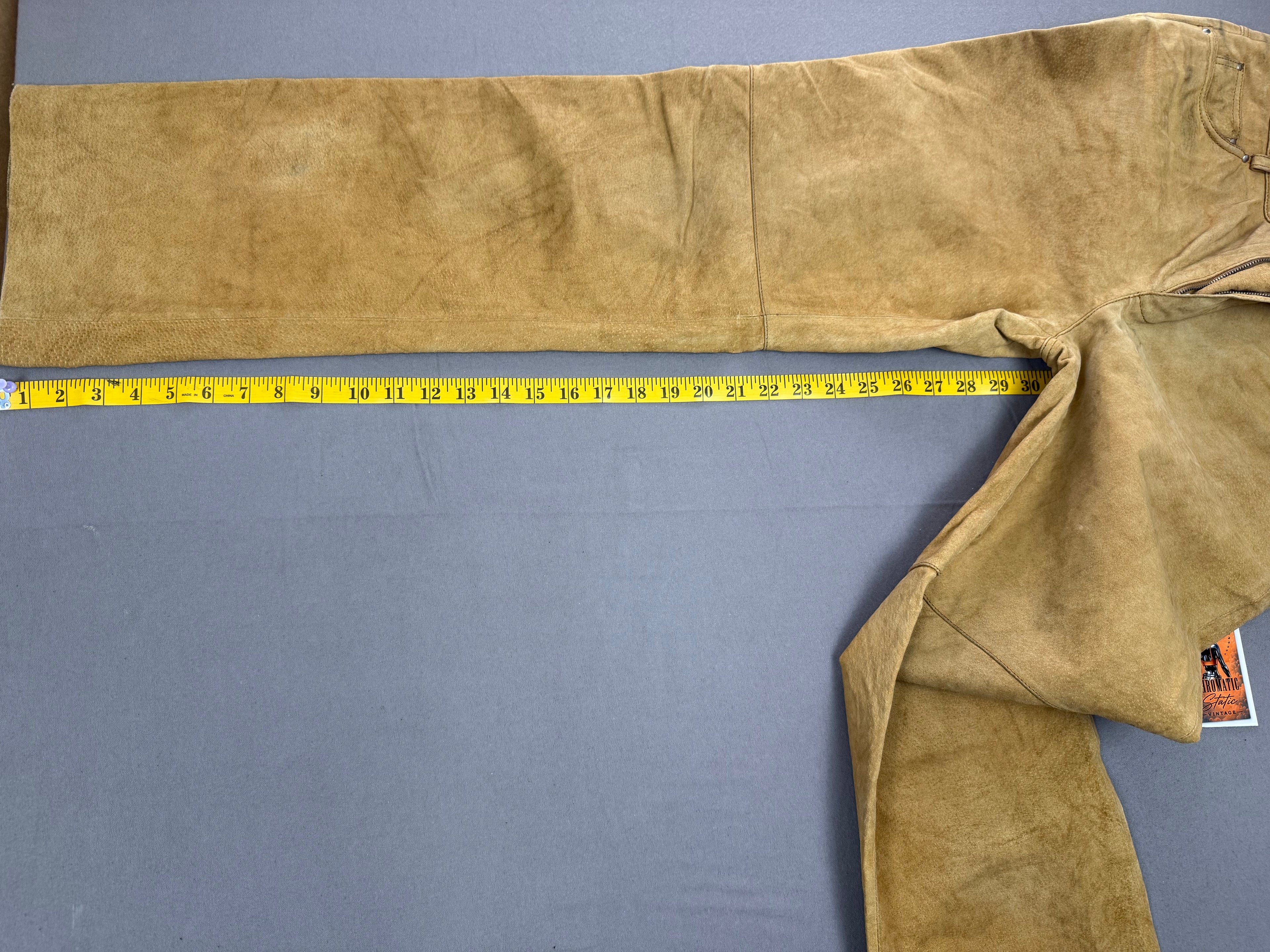 Vintage Newport News Tan Nubuck Suede Leather Pants