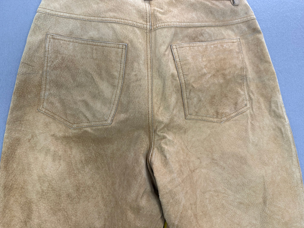 Vintage Newport News Tan Nubuck Suede Leather Pants