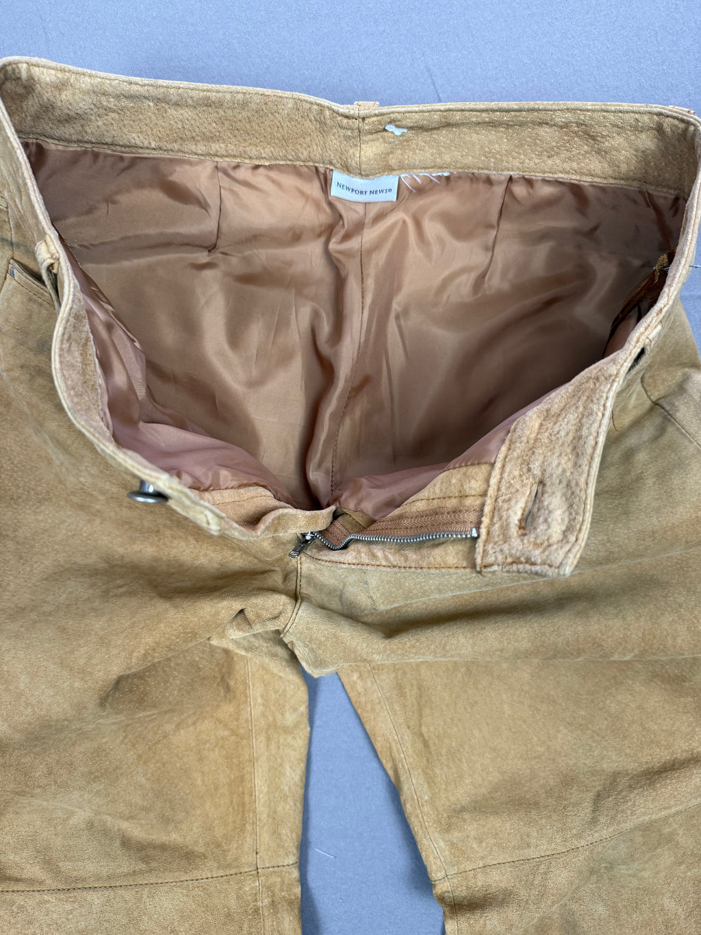 Vintage Newport News Tan Nubuck Suede Leather Pants