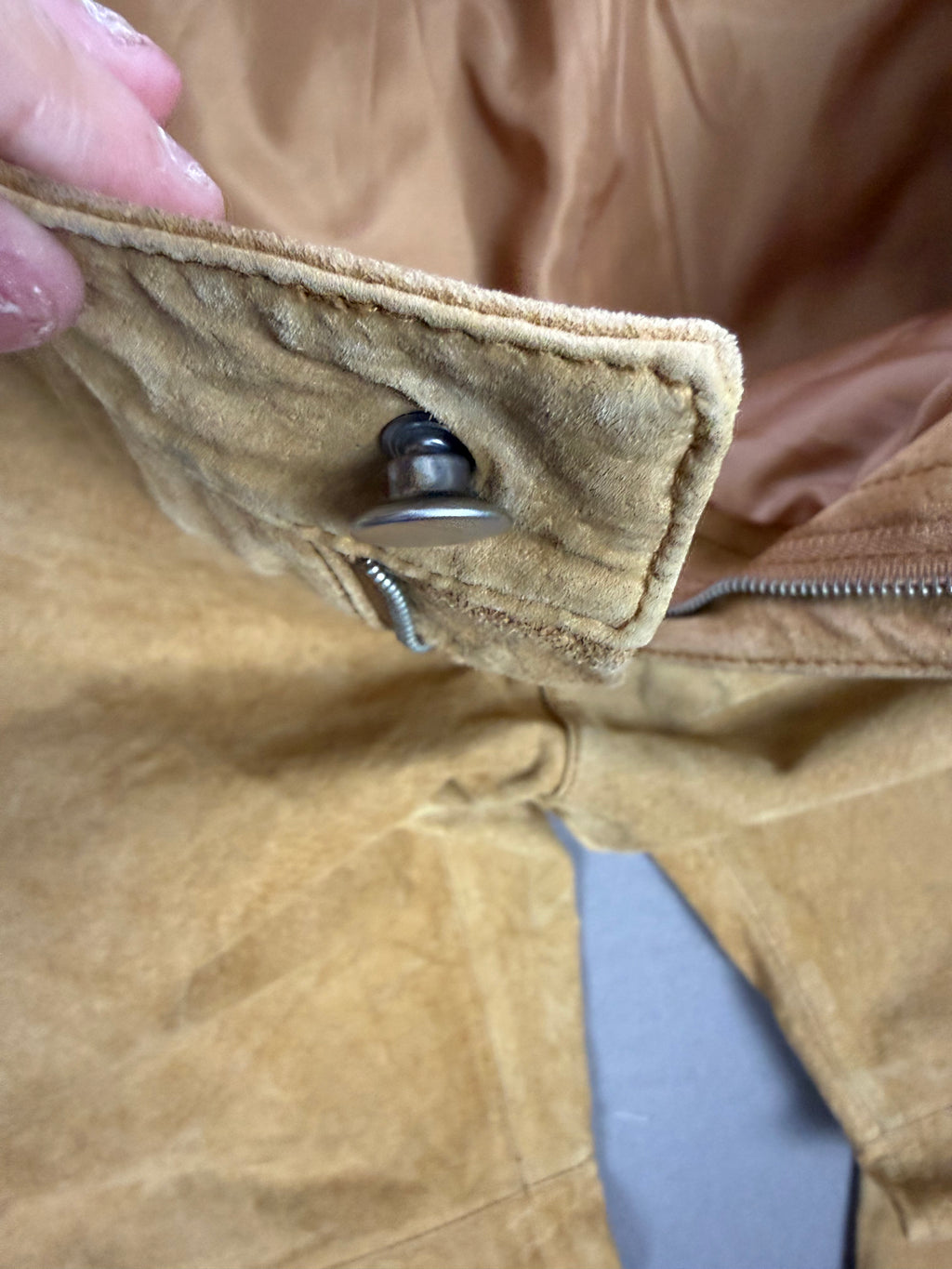 Vintage Newport News Tan Nubuck Suede Leather Pants