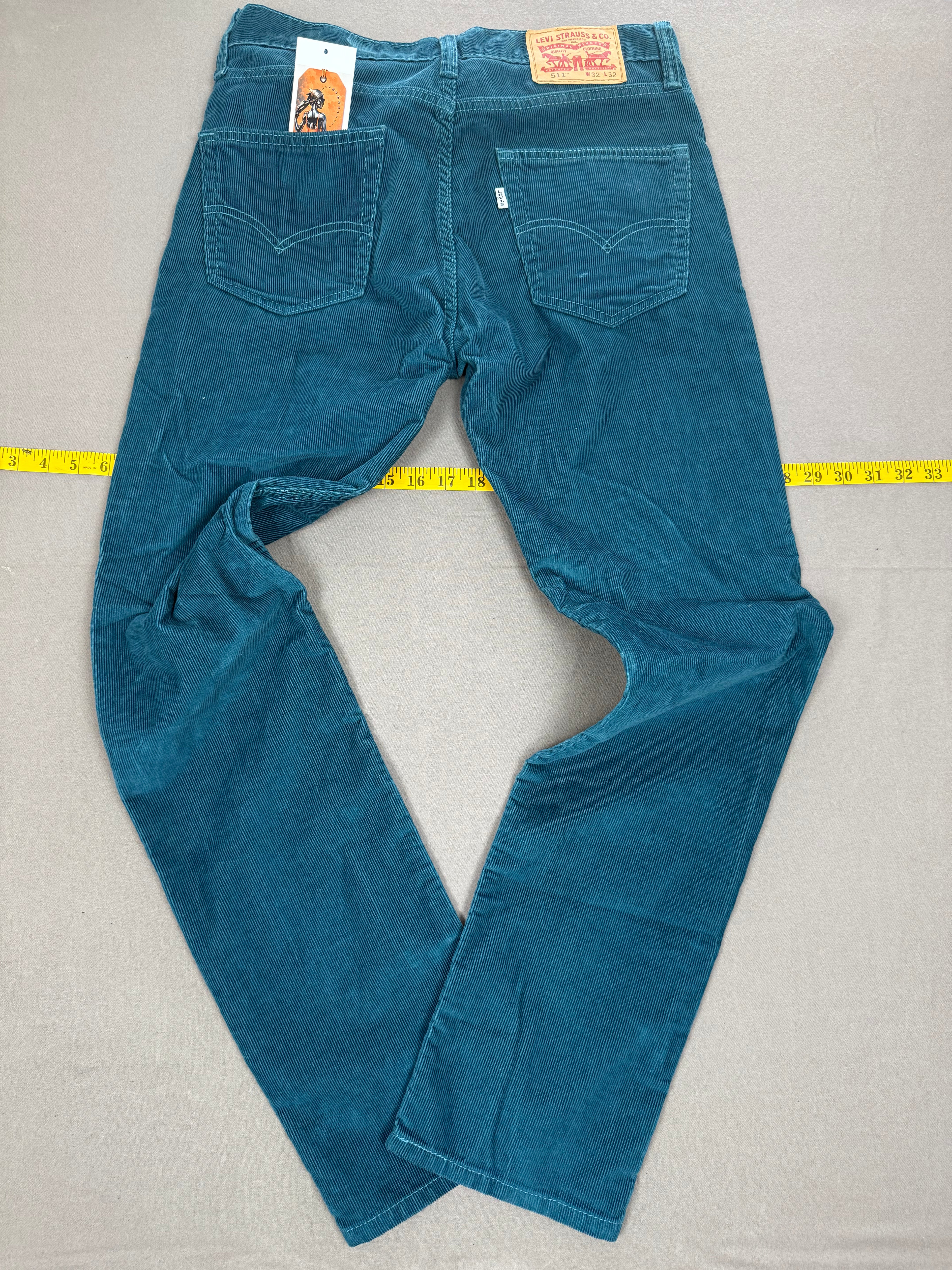 Levi’s 511 Deep Turquoise Corduroy Pants