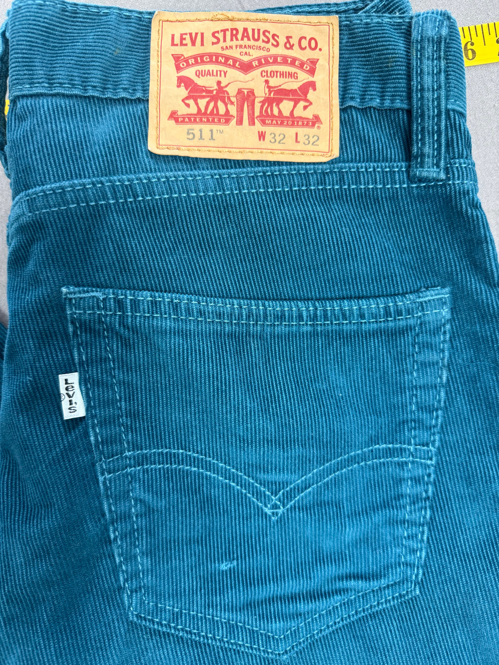 Levi’s 511 Deep Turquoise Corduroy Pants