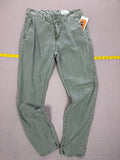 Cosmic Blue Love Army Green Lyocell Cotton Stretch Pants