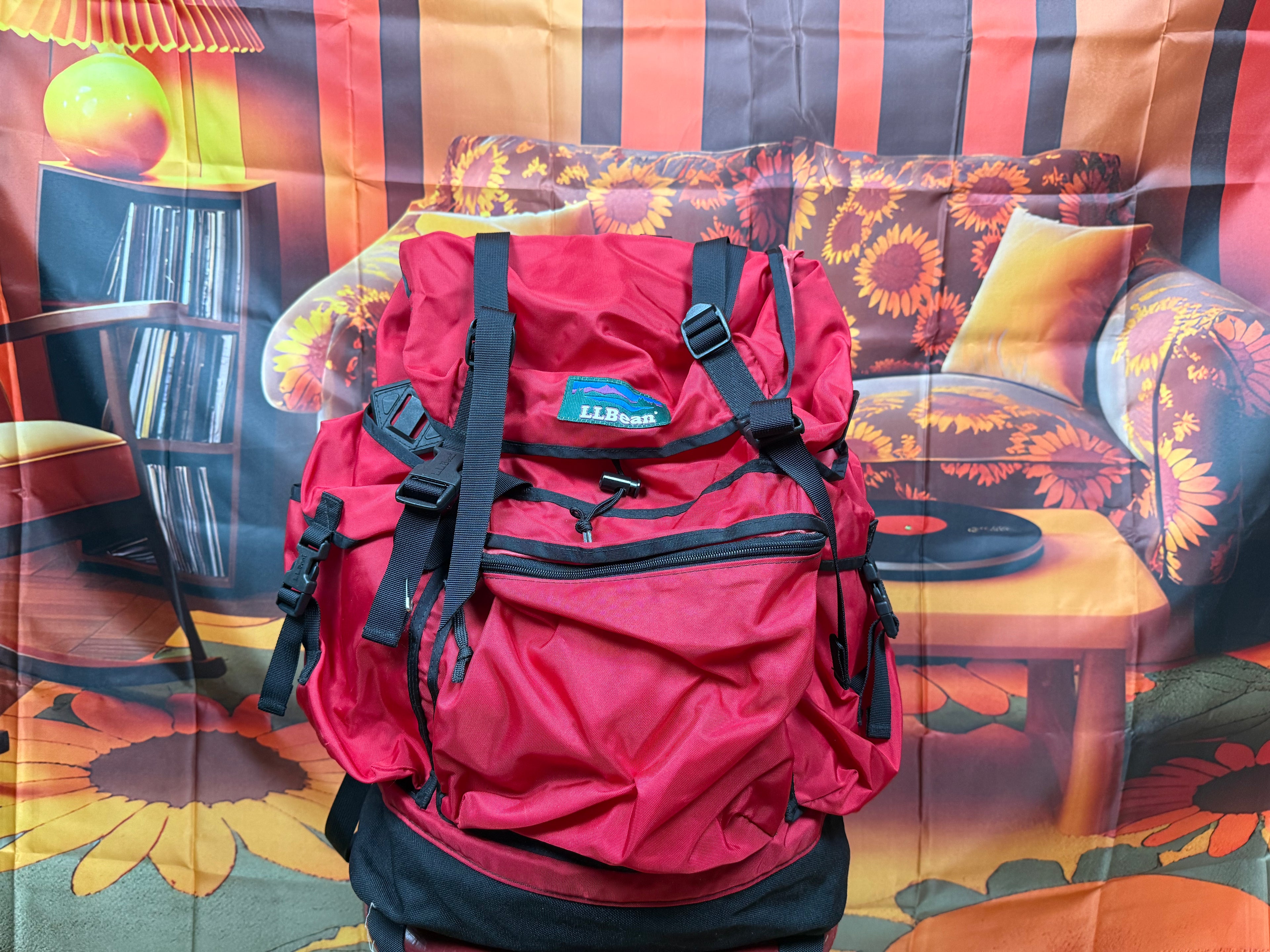 Vintage L.L.Bean Continental Rucksack Backpack – Red & Black – 80s/90s