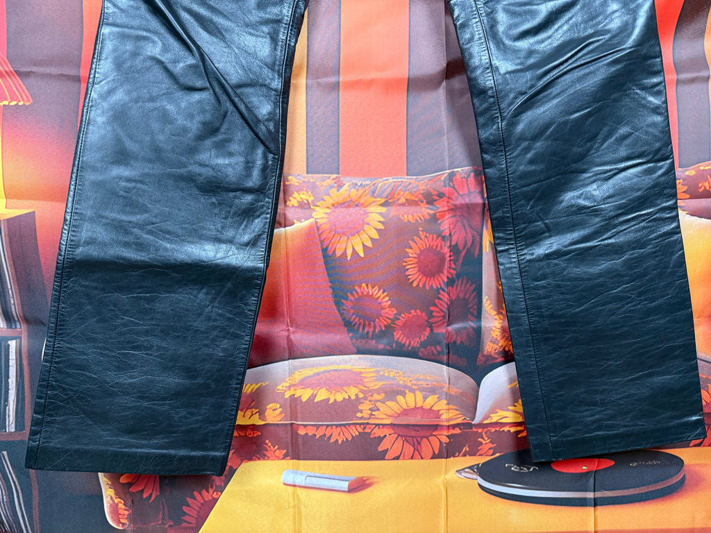 Vintage GAP Fall 2000 Black Genuine Leather Pants