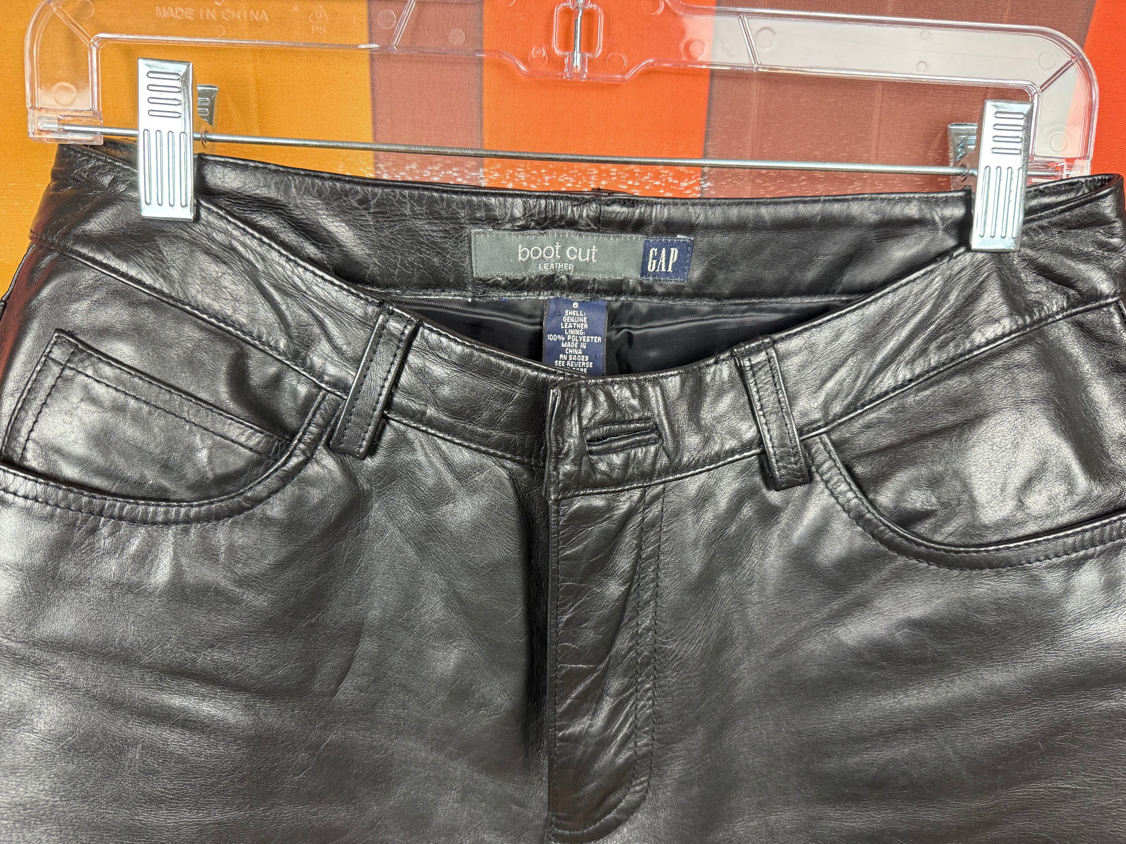 Vintage GAP Fall 2000 Black Genuine Leather Pants