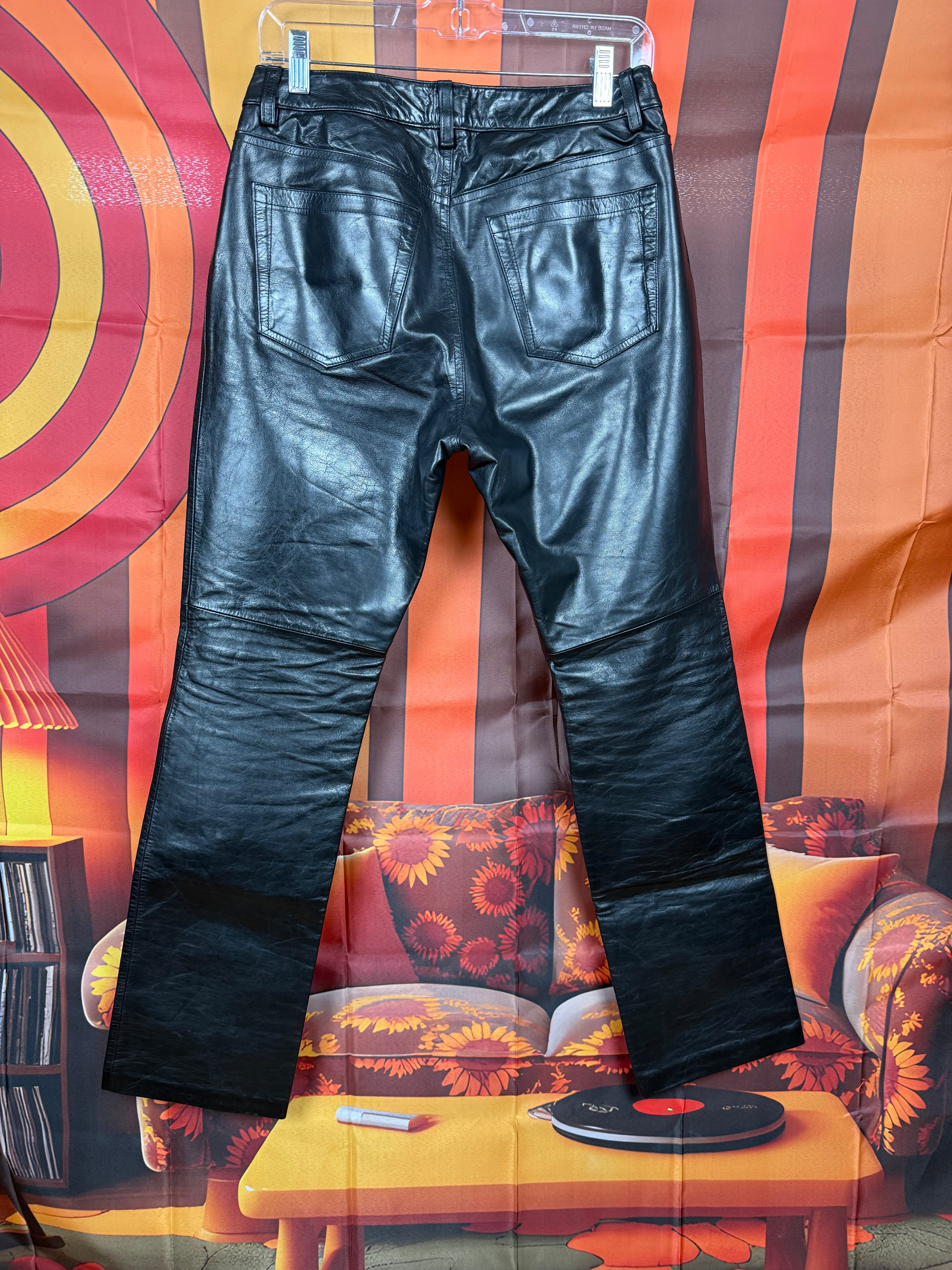 Vintage GAP Fall 2000 Black Genuine Leather Pants