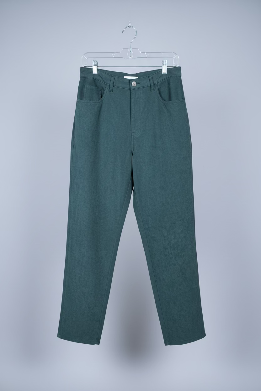 Vintage Bill Blass Jeans Dark Green Faux Suede Stretch Pants