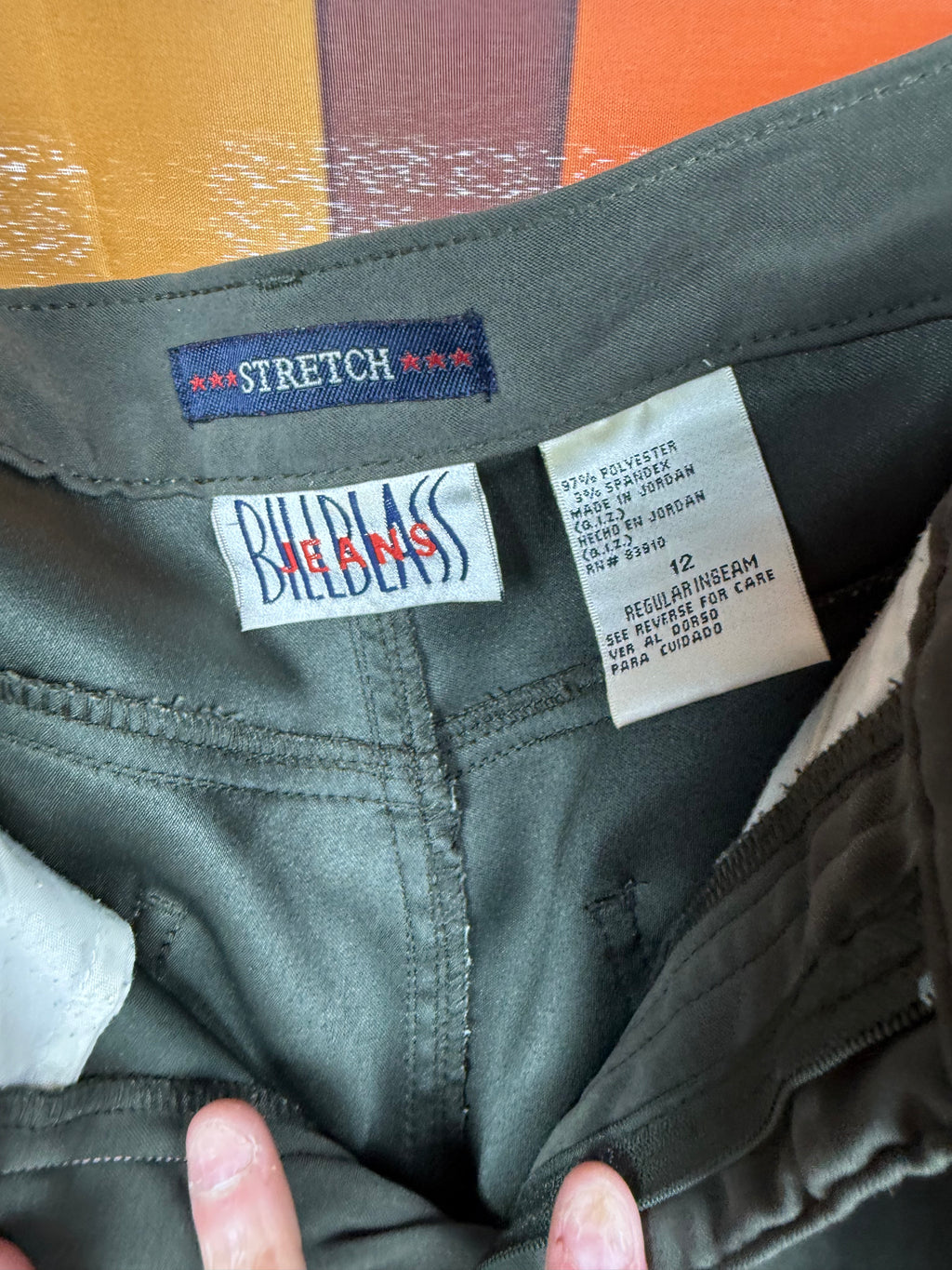 Vintage Bill Blass Jeans Dark Green Faux Suede Stretch Pants