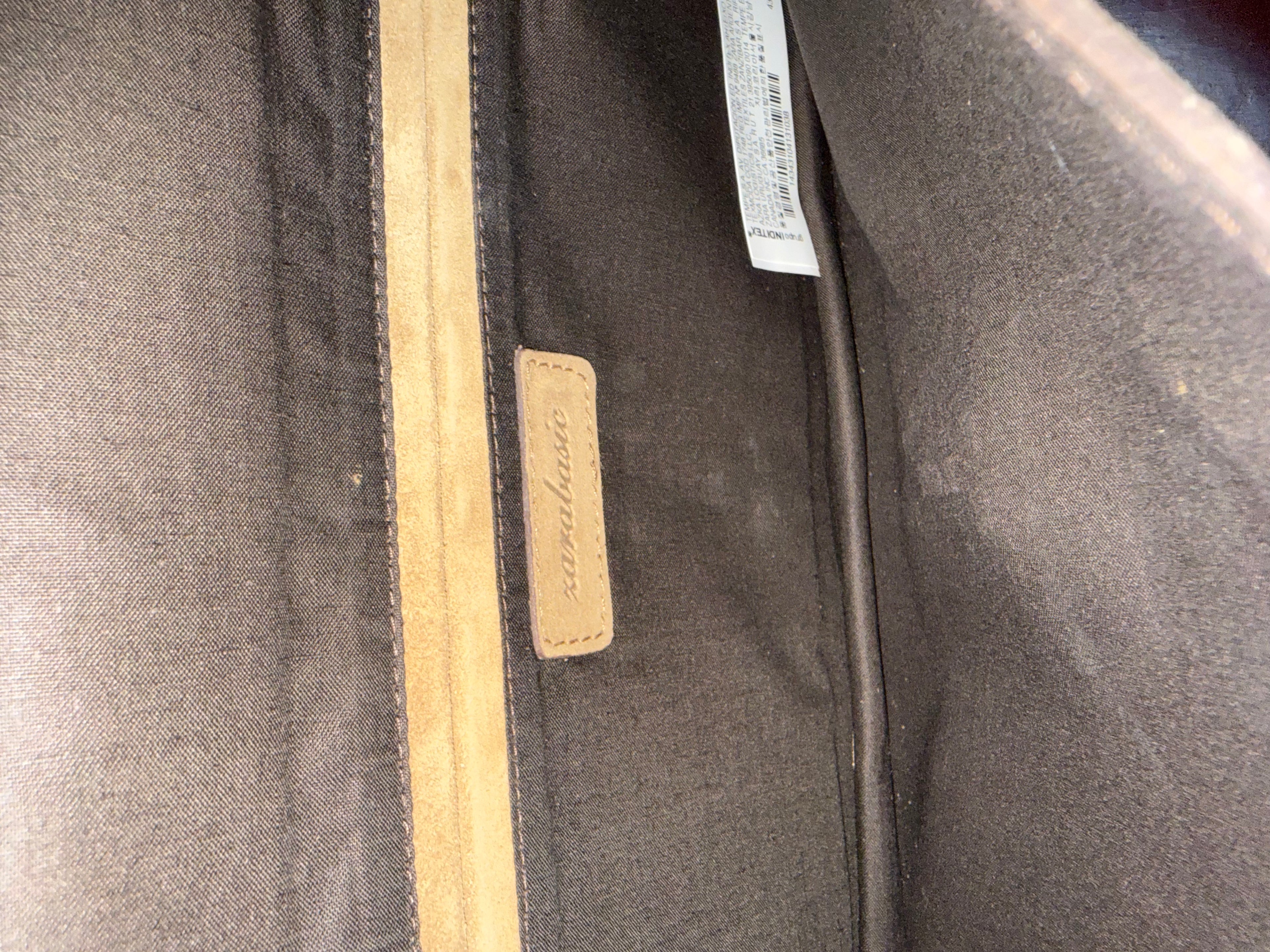 Zara Basic Minimalist Tan Nubuck Suede Leather Messenger Bag