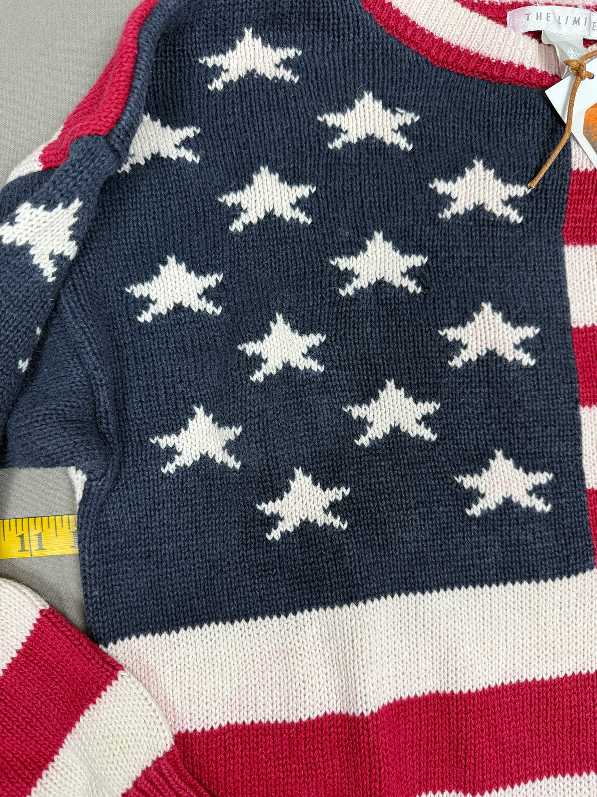 Vintage 90’s The Limited American Flag Knit Sweater All Over Print XL/XXL