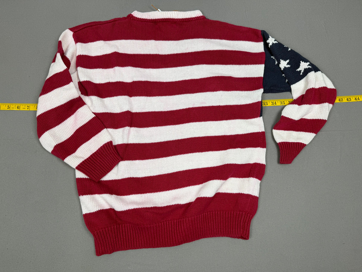 Vintage 90’s The Limited American Flag Knit Sweater All Over Print XL/XXL