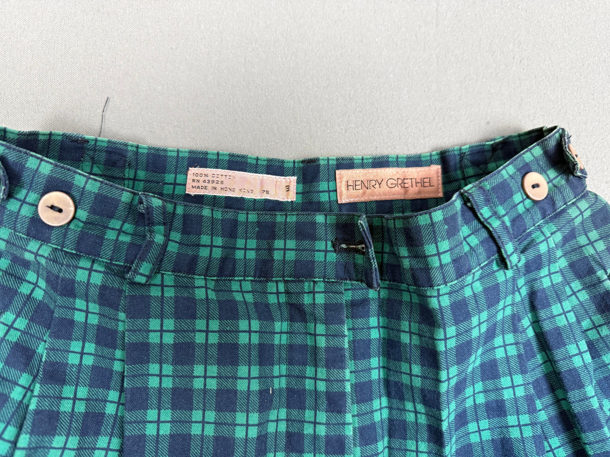 Henry Grethel Vintage Plaid Cotton Shorts Women’s 8