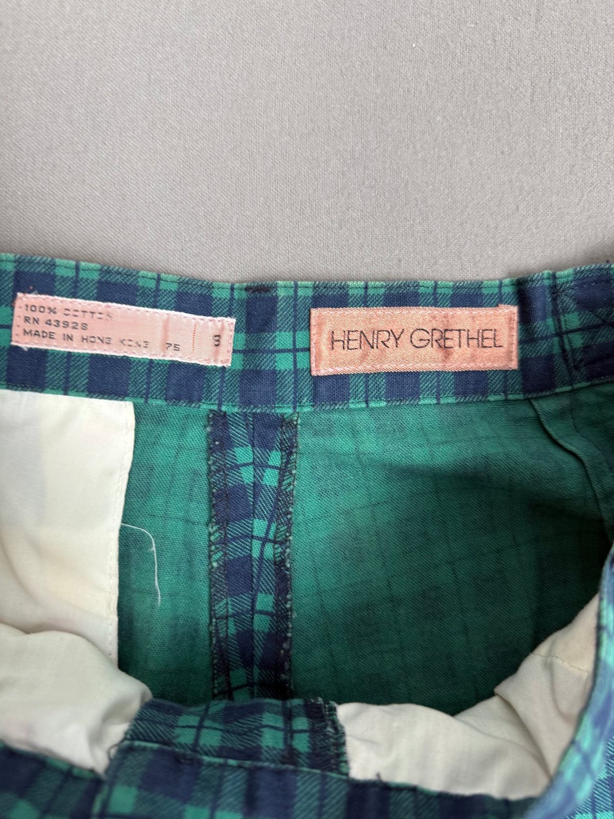 Henry Grethel Vintage Plaid Cotton Shorts Women’s 8