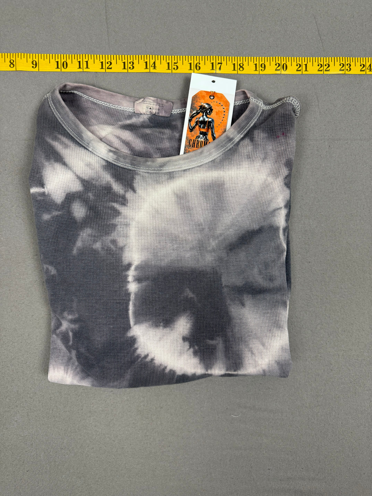 Calvin Klein – Tie-Dye Thermal Long-Sleeve Shirt – Size: Medium – Color: Brown / White – Material: 100% Cotton