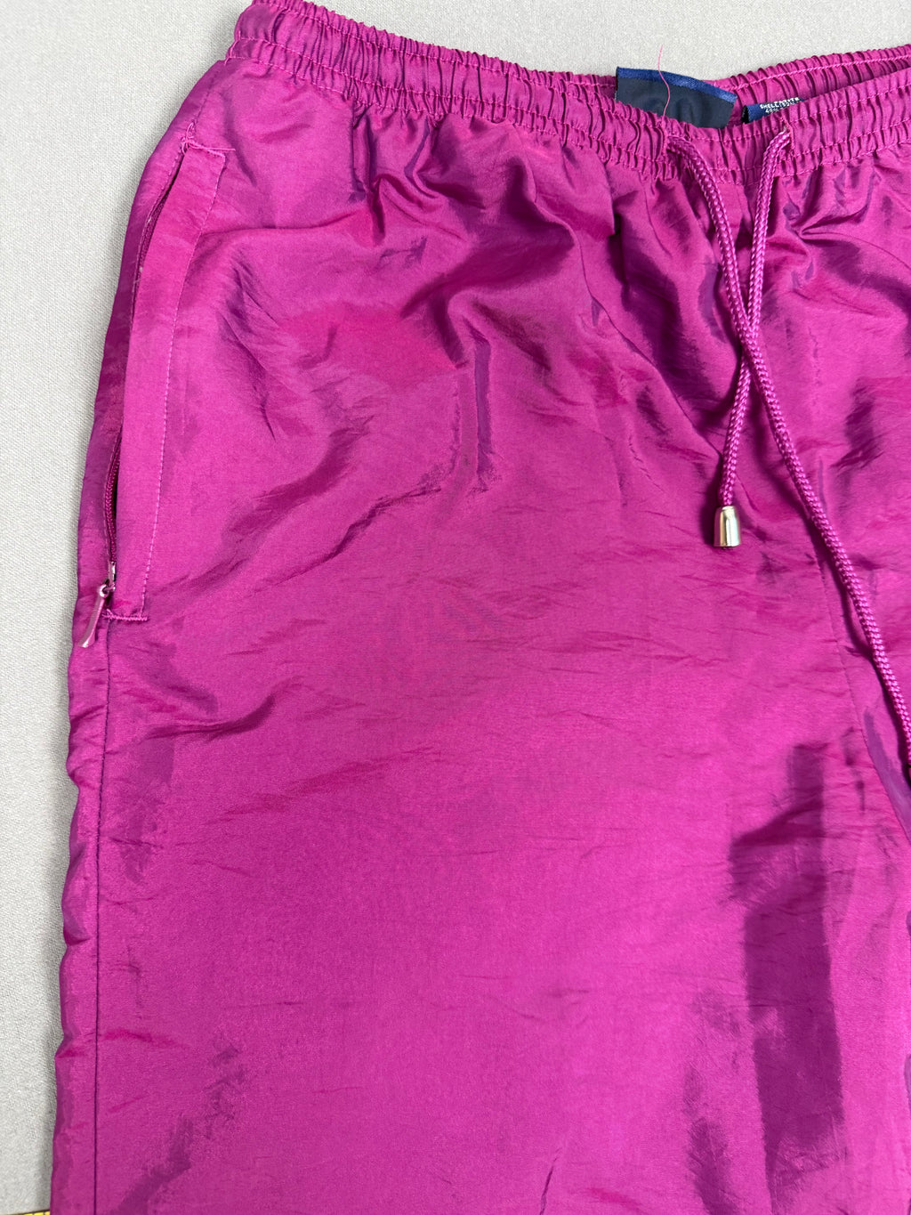 Vintage Catalina Petite Fuchsia Shiny Nylon Track Pants – Side-Zip – Small Petite
