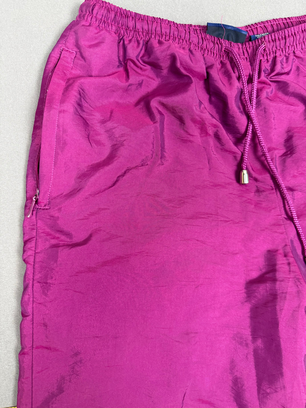 Vintage Catalina Petite Fuchsia Shiny Nylon Track Pants – Side-Zip – Small Petite