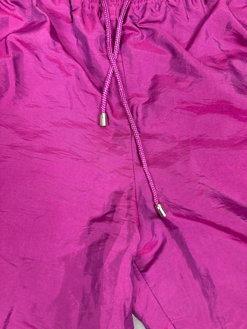 Vintage Catalina Petite Fuchsia Shiny Nylon Track Pants – Side-Zip – Small Petite