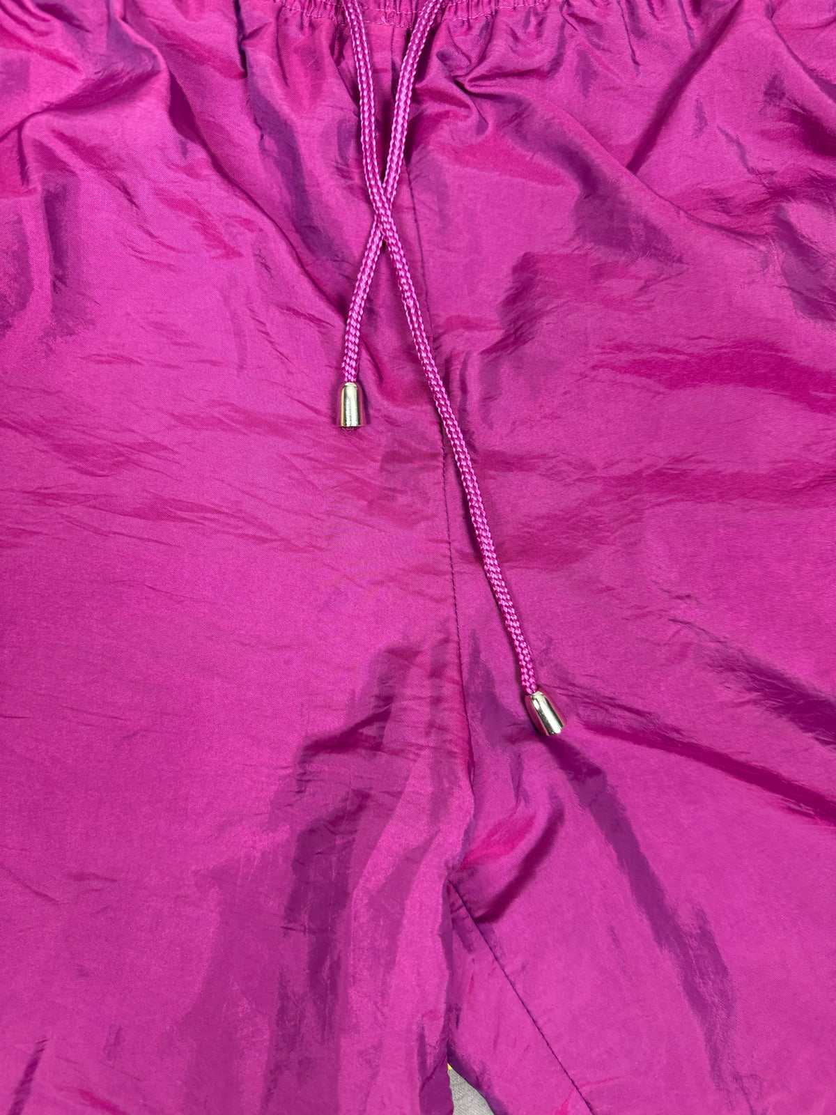 Vintage Catalina Petite Fuchsia Shiny Nylon Track Pants – Side-Zip – Small Petite