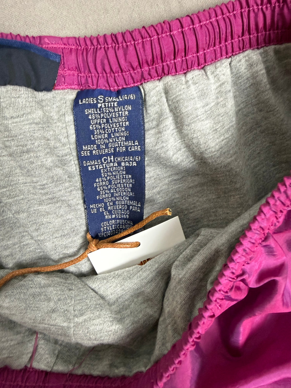 Vintage Catalina Petite Fuchsia Shiny Nylon Track Pants – Side-Zip – Small Petite