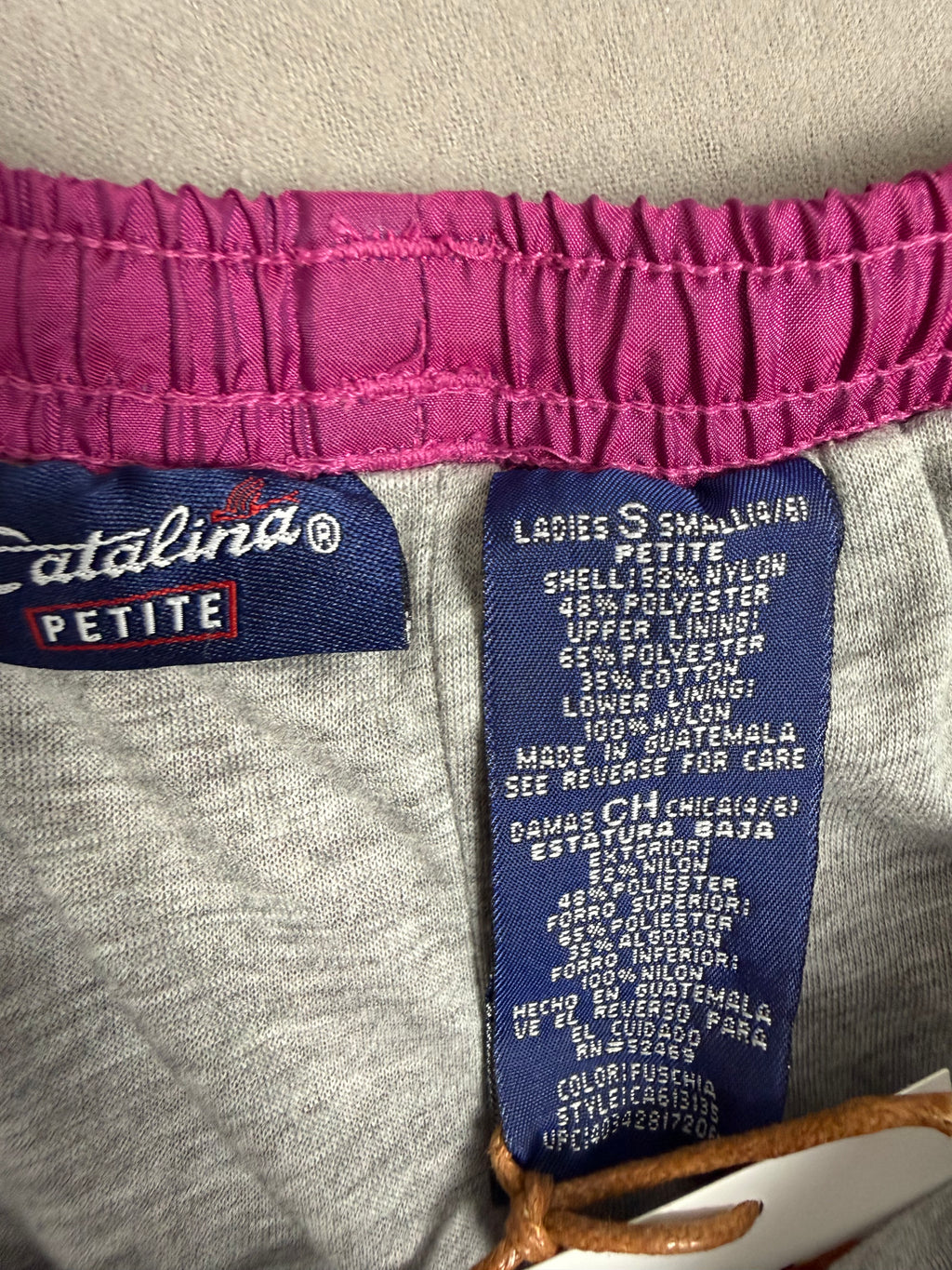 Vintage Catalina Petite Fuchsia Shiny Nylon Track Pants – Side-Zip – Small Petite