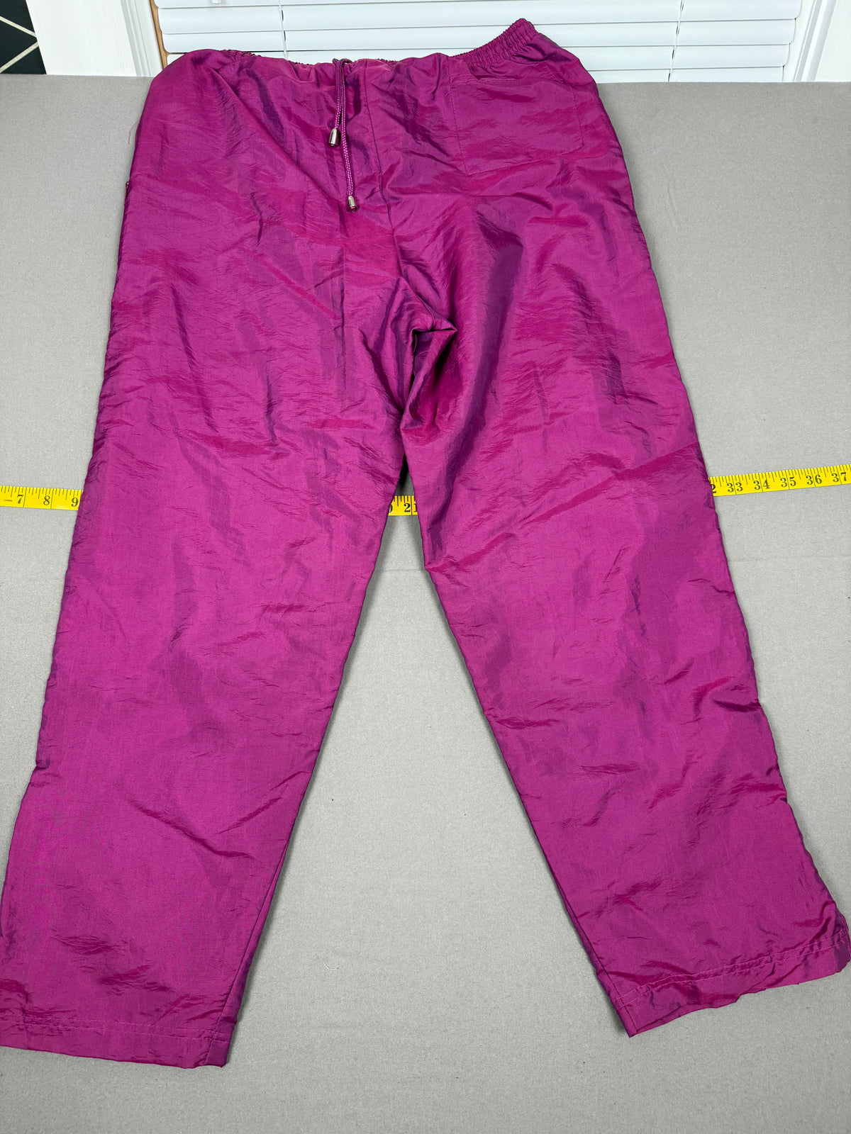 Vintage Catalina Petite Fuchsia Shiny Nylon Track Pants – Side-Zip – Small Petite