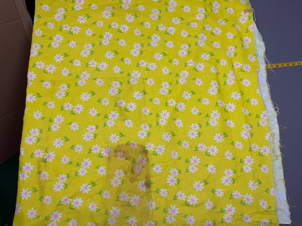Vintage Ann & Hope Bright Yellow Floral Fabric