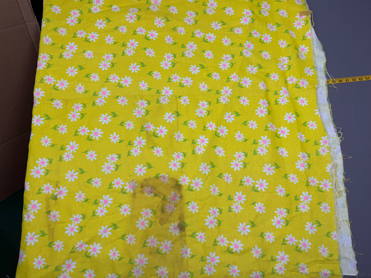 Vintage Ann & Hope Bright Yellow Floral Fabric
