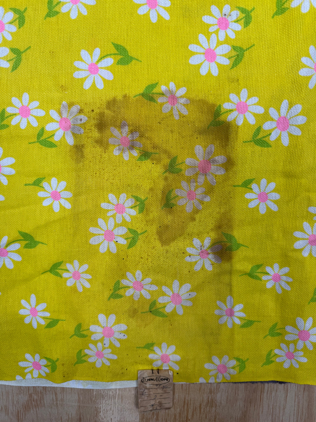 Vintage Ann & Hope Bright Yellow Floral Fabric