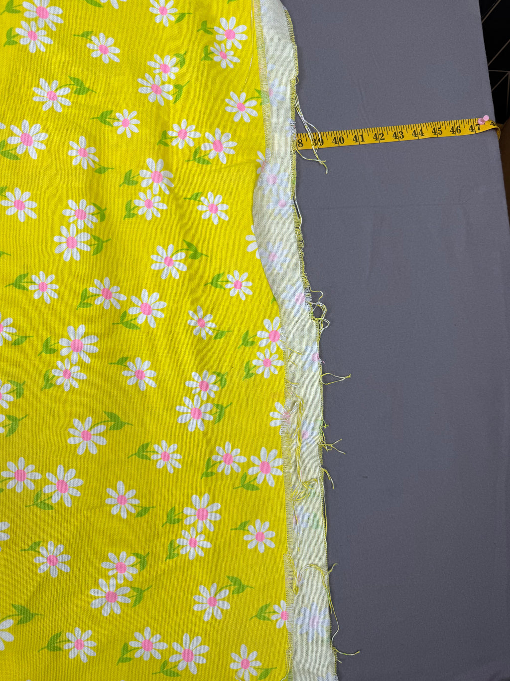 Vintage Ann & Hope Bright Yellow Floral Fabric