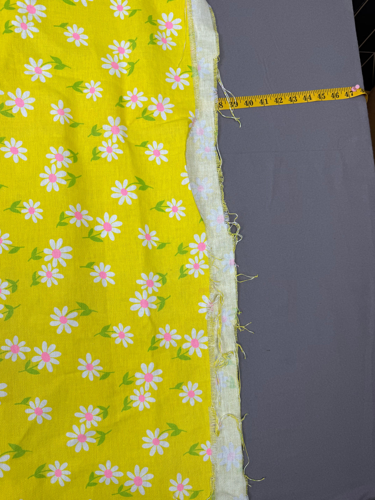 Vintage Ann & Hope Bright Yellow Floral Fabric