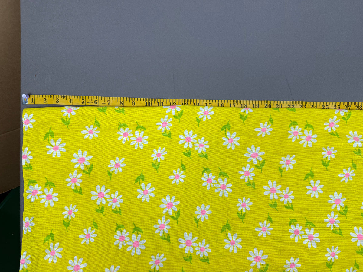 Vintage Ann & Hope Bright Yellow Floral Fabric