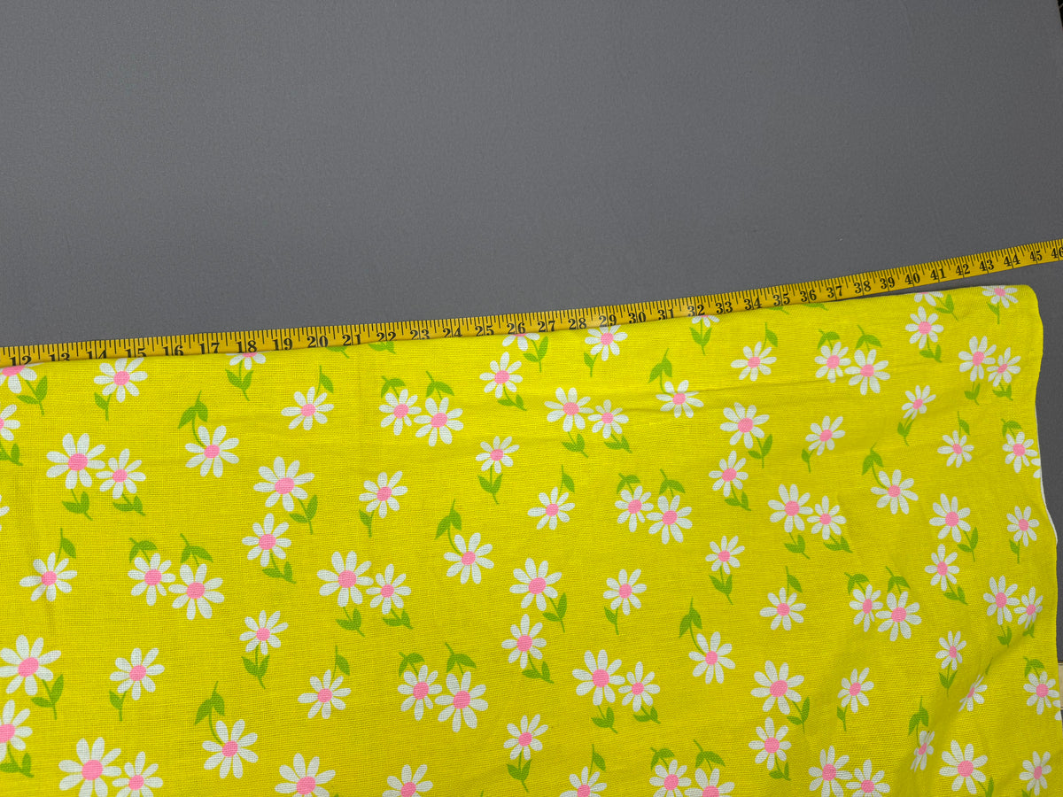 Vintage Ann & Hope Bright Yellow Floral Fabric