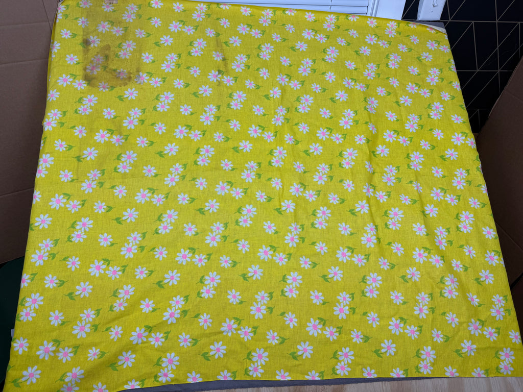 Vintage Ann & Hope Bright Yellow Floral Fabric