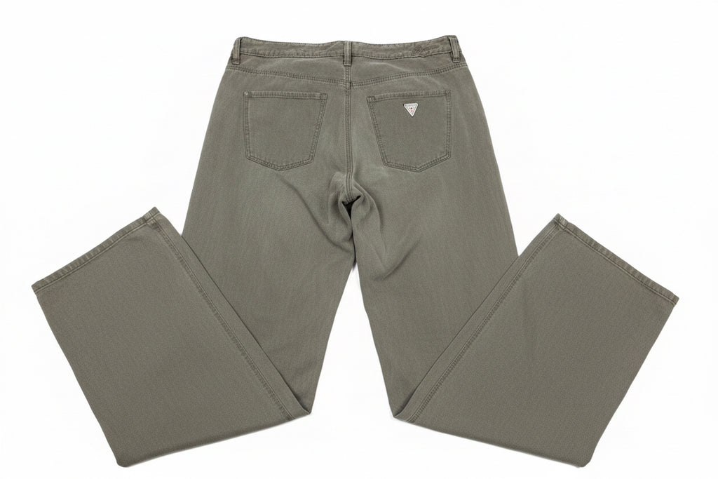 GUESS Sexy Palazzo Mid Dark Green Garment-Dyed Pants