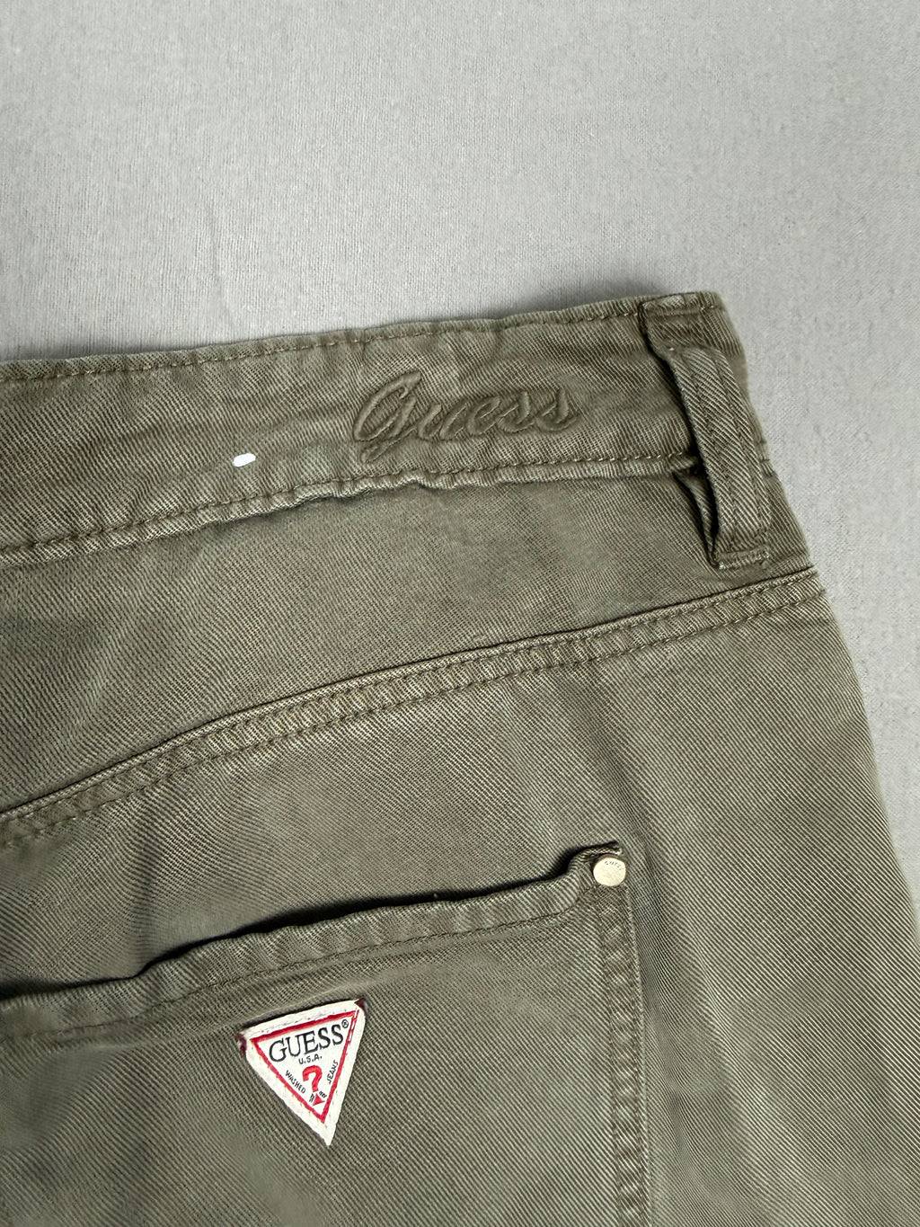 GUESS Sexy Palazzo Mid Dark Green Garment-Dyed Pants