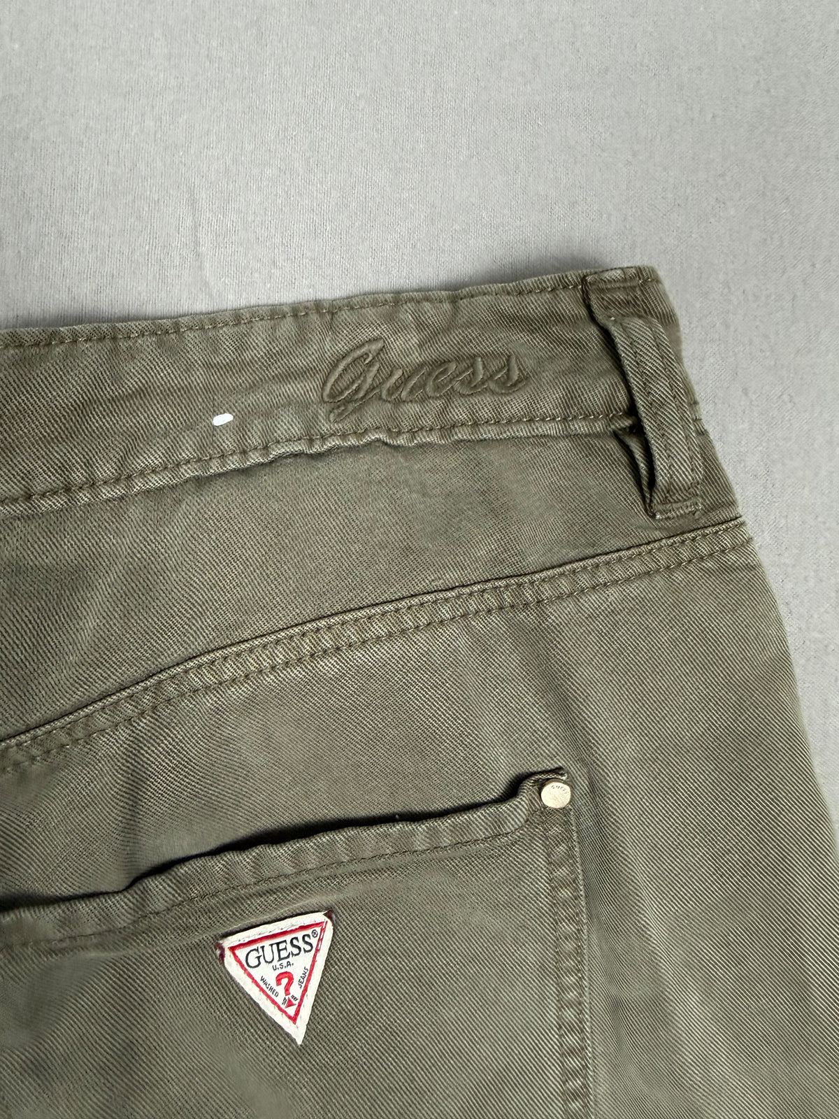 GUESS Sexy Palazzo Mid Dark Green Garment-Dyed Pants