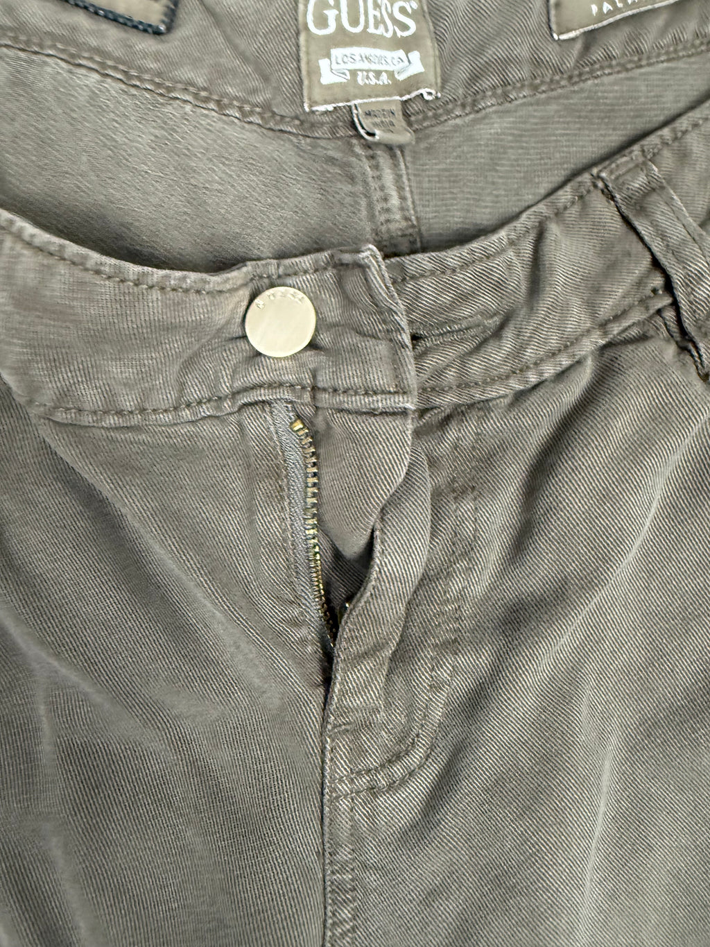GUESS Sexy Palazzo Mid Dark Green Garment-Dyed Pants