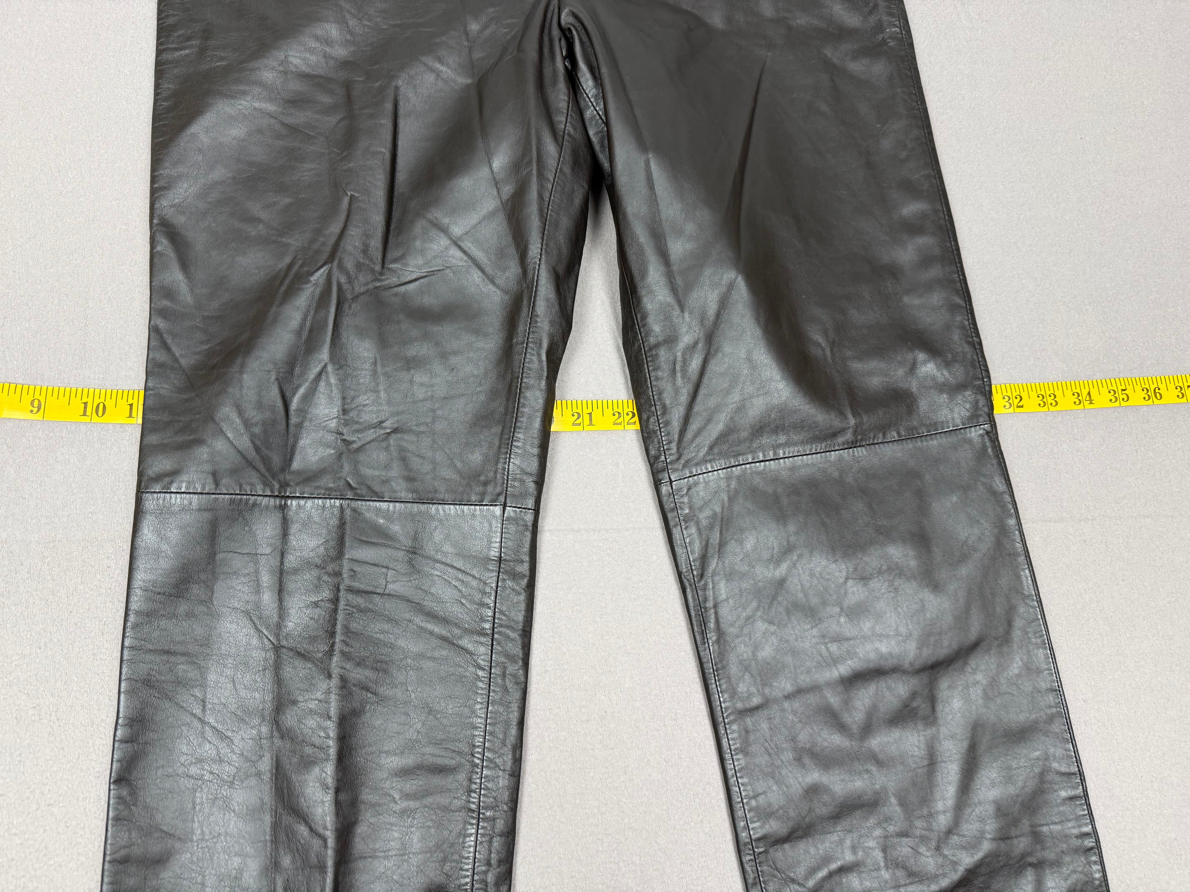 Vintage Nine West Dark Brown Leather Straight-Leg Pants – Size 8