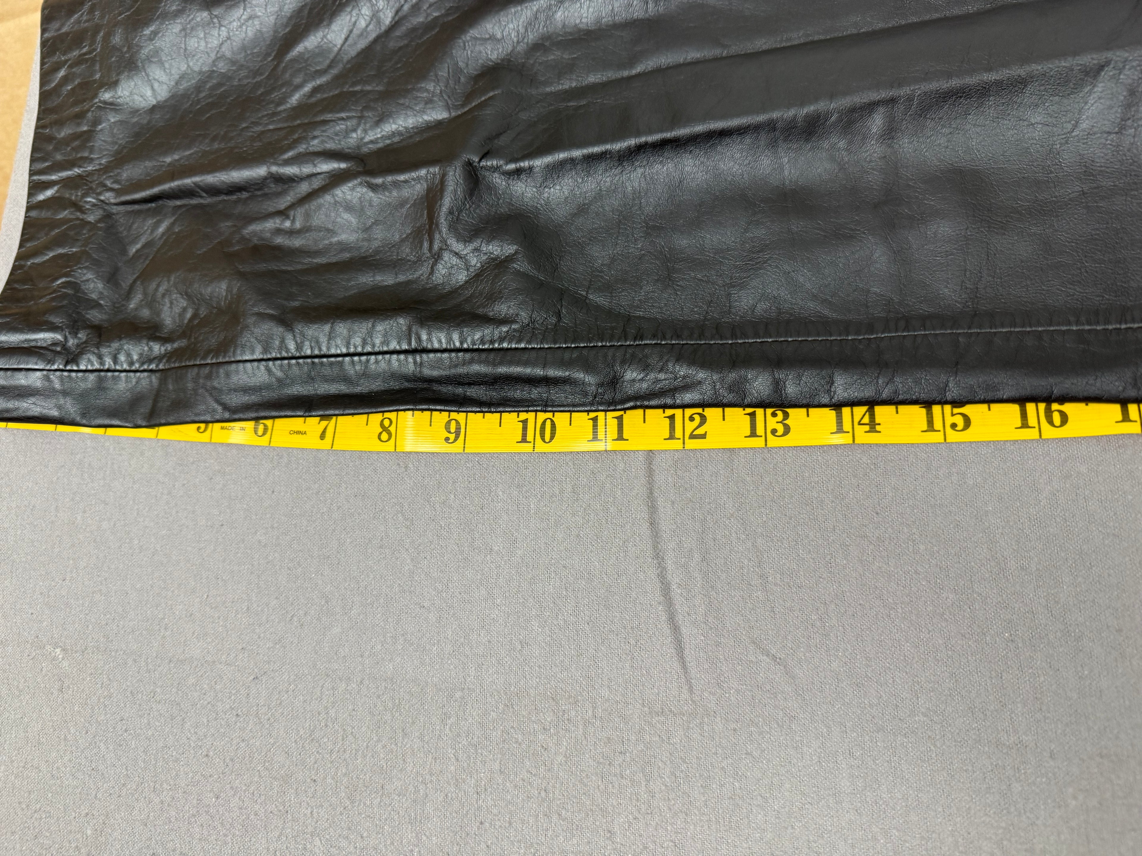 Vintage Nine West Dark Brown Leather Straight-Leg Pants – Size 8
