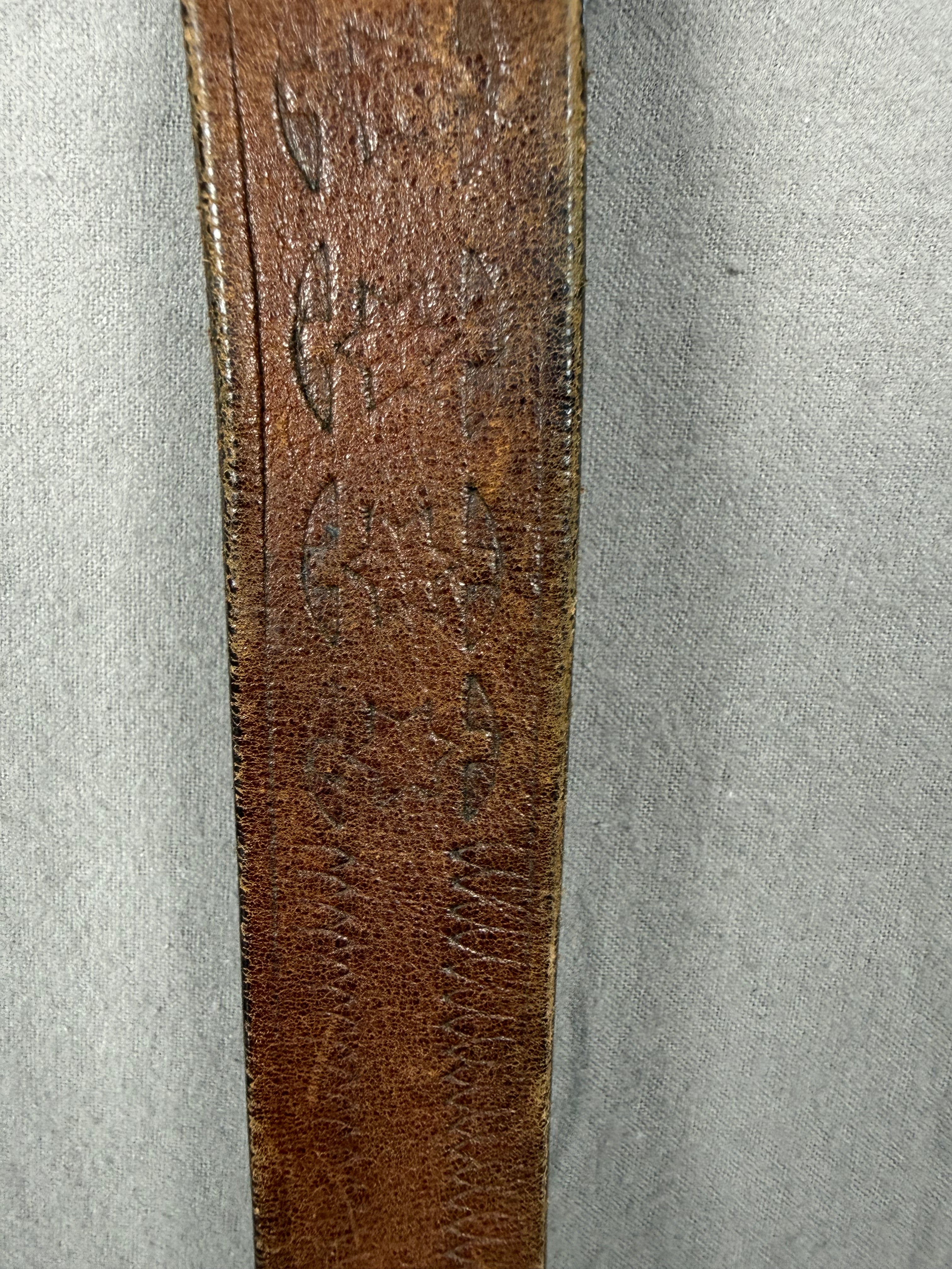 Vintage Gap Brown Tooled Leather Western Belt – Size 38