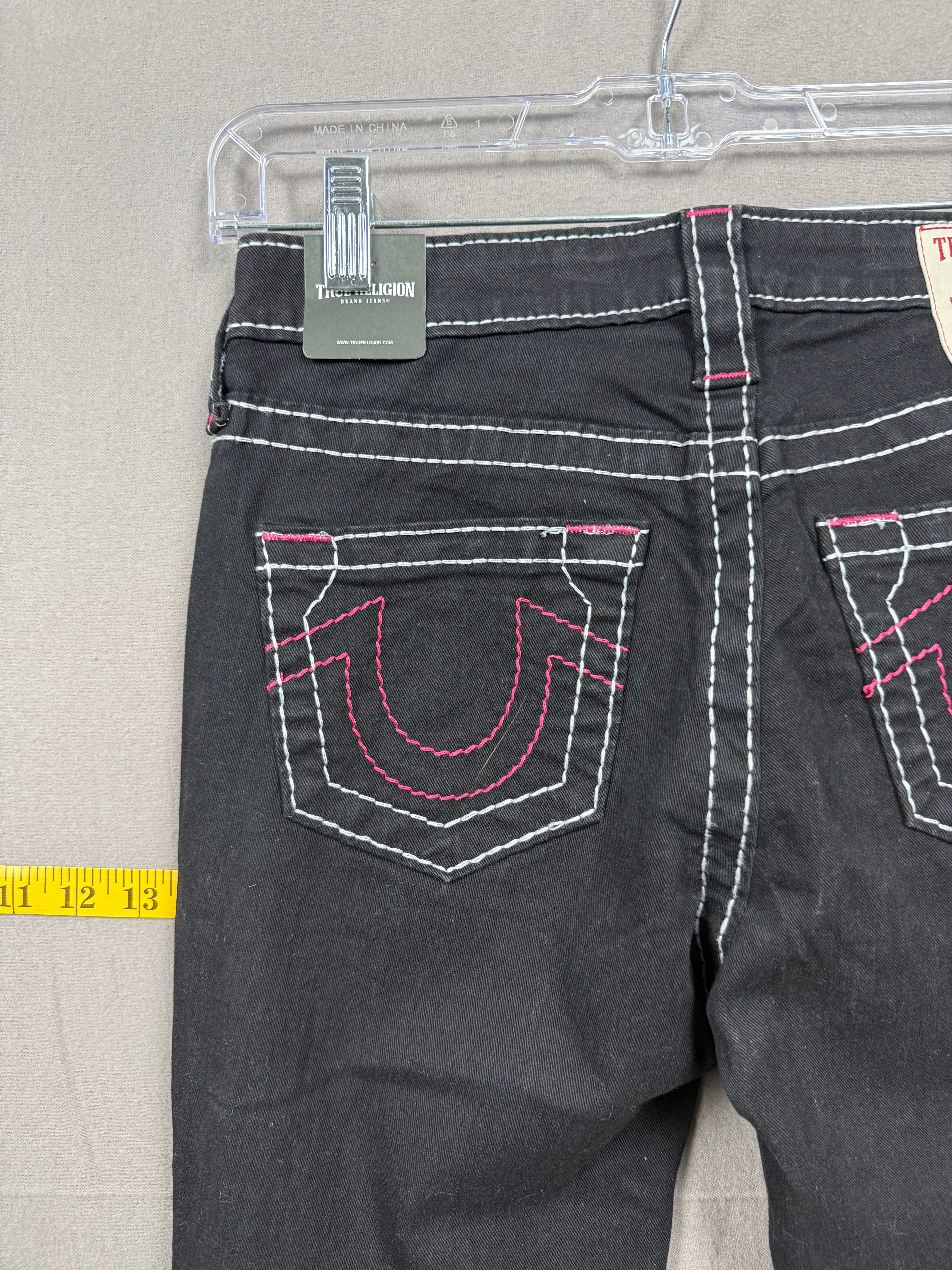 NWT True Religion Becca Multi Stitch Flap Bootcut Jeans