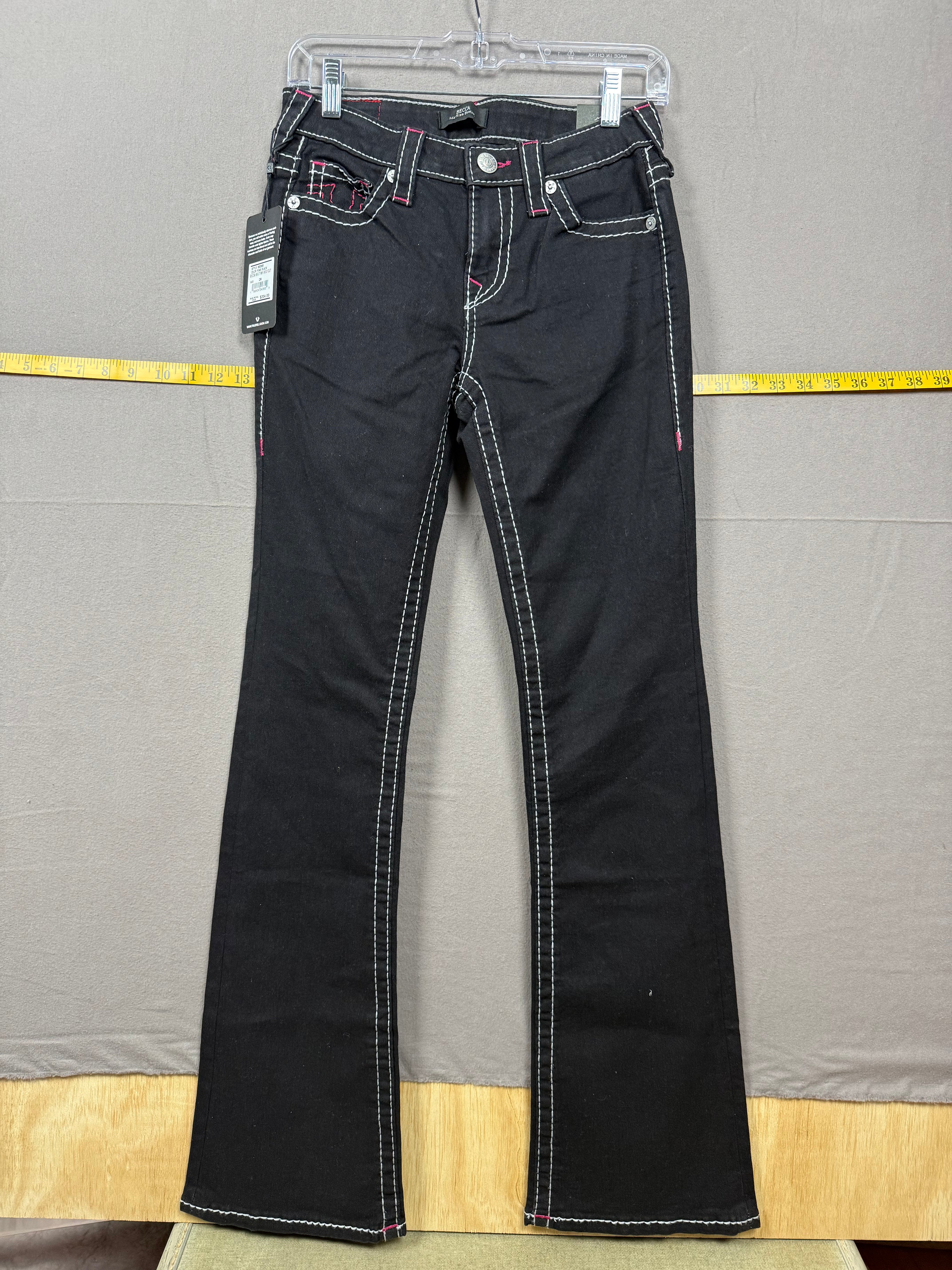 NWT True Religion Becca Multi Stitch Flap Bootcut Jeans