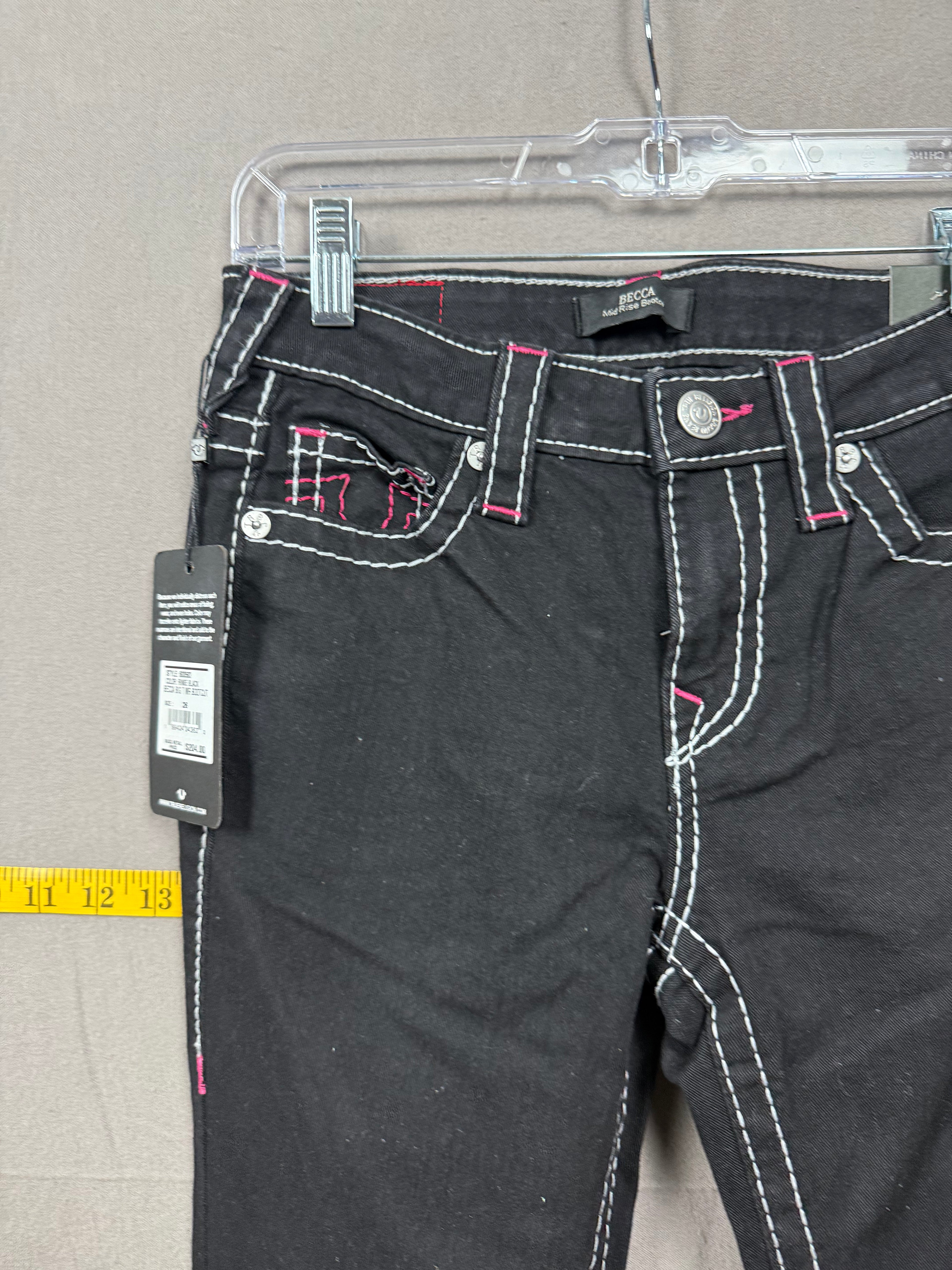 NWT True Religion Becca Multi Stitch Flap Bootcut Jeans
